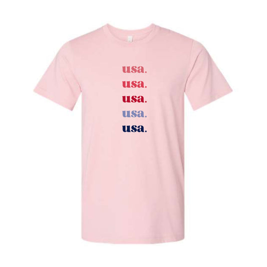 The USA Repeat | Adult Heather Pink Tee