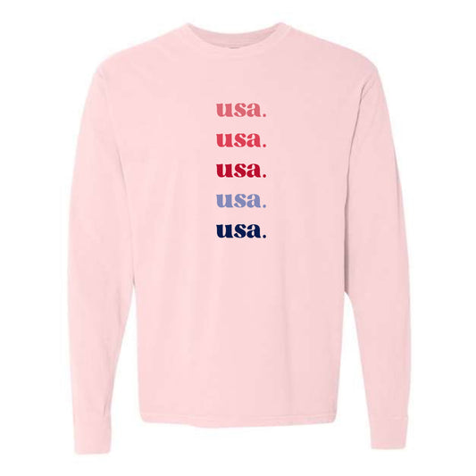 The USA Repeat |  Adult Blossom Long Sleeve Tee