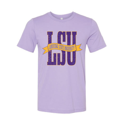 The LSU Banner | Dark Lavender Tee