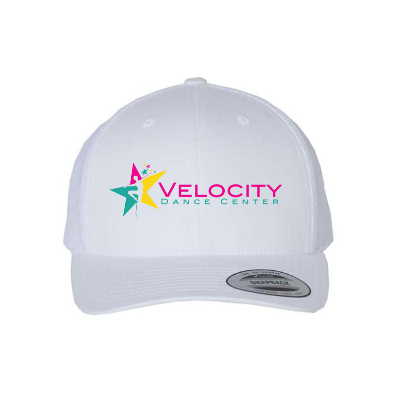 The Velocity Color Logo | Embroidered White Richardson Trucker Cap