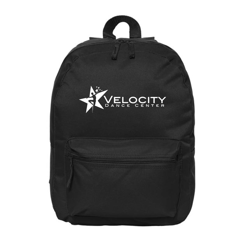 The Velocity Logo | Embroidered Black Backpack