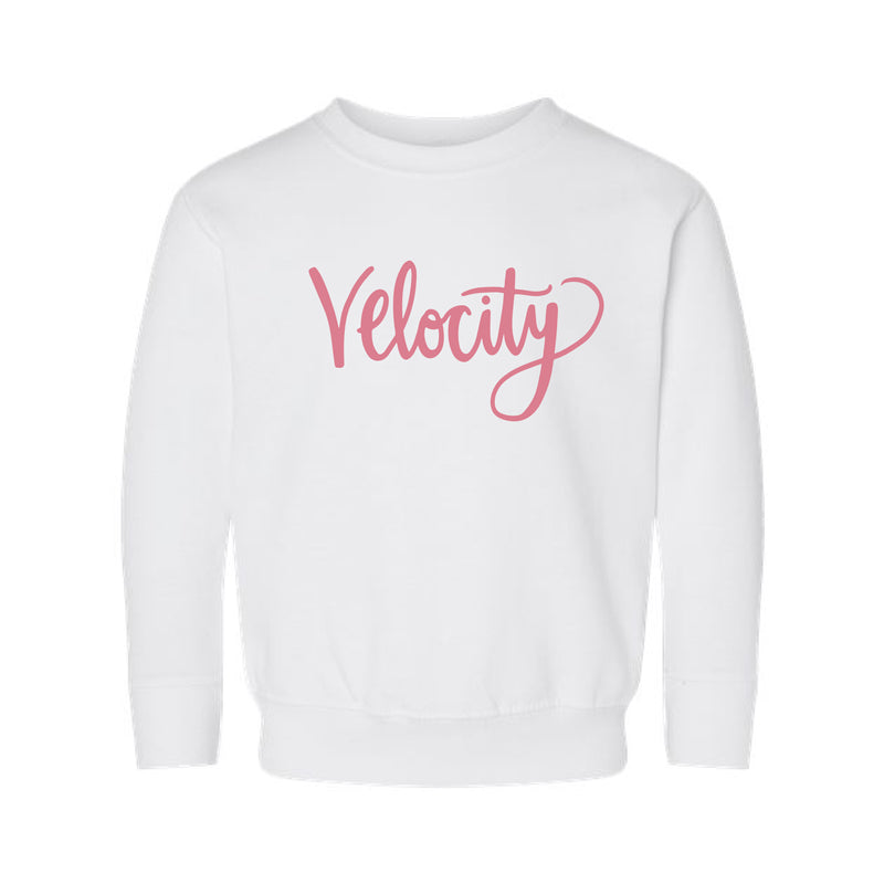 The Velocity Script | White Toddler Crewneck Sweatshirt