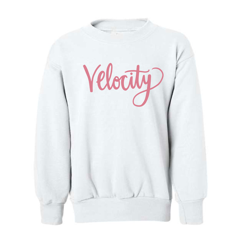 The Velocity Script | White Youth Crewneck Sweatshirt