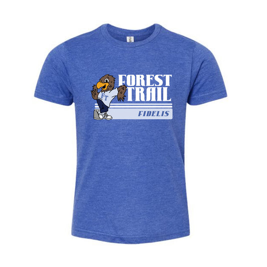The Vintage Forest Trail Fidelis | Heather Royal Oversized Youth Tee
