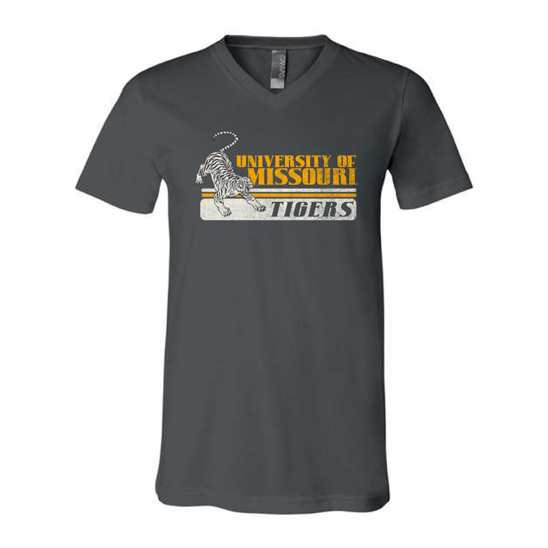 Vintage Missouri Tigers | Asphalt V-Neck Tee