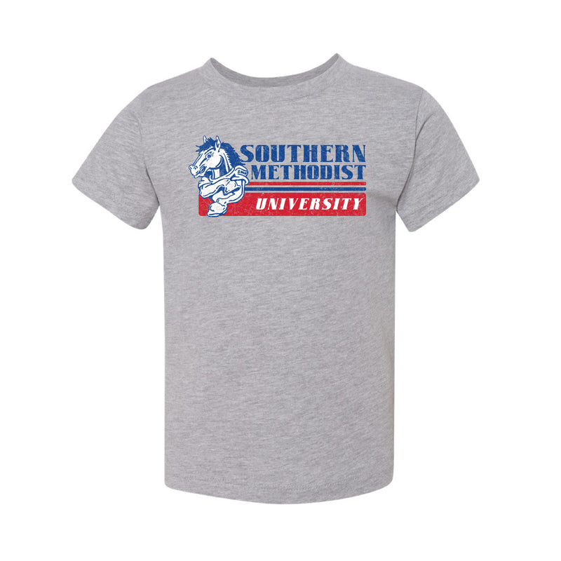 The Vintage Southern Methodist Mustangs | Toddler Athletic Heather Tee