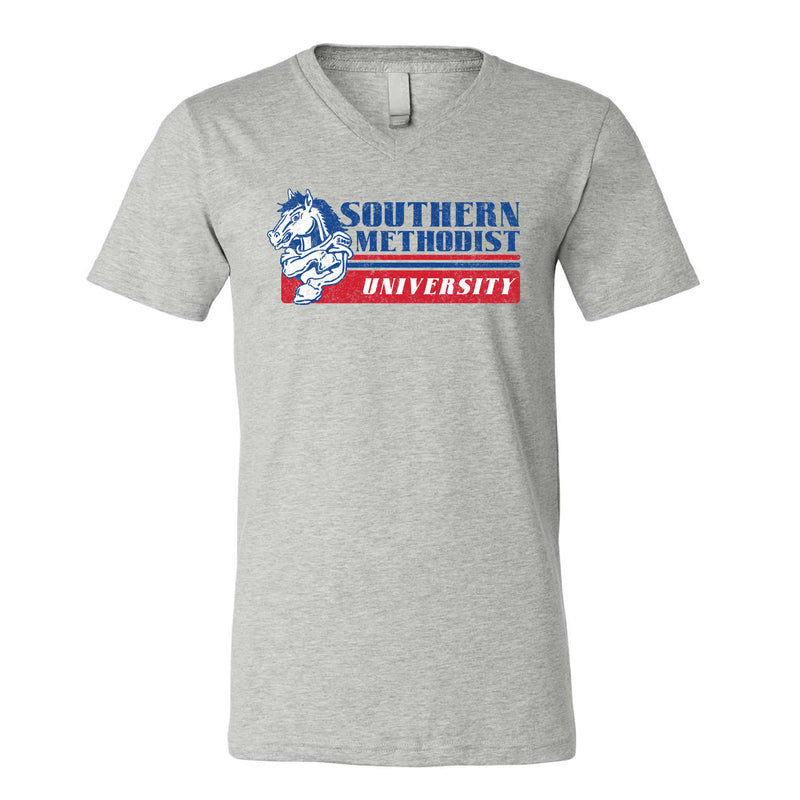 The Vintage Southern Methodist Mustangs | Athletic Heather V-Neck