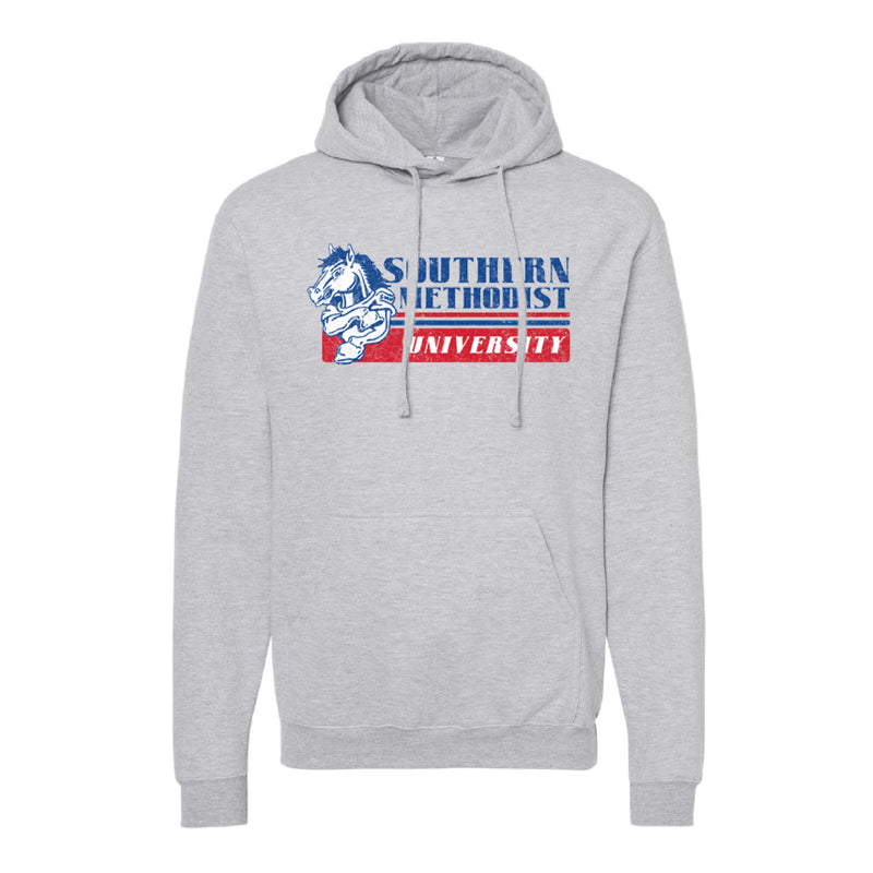 The Vintage Southern Methodist Mustangs | Heather Grey Hoodie
