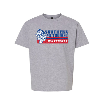 The Vintage Southern Methodist Mustangs | Youth Sport Grey Tee