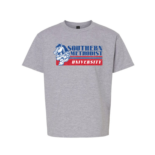 The Vintage Southern Methodist Mustangs | Youth Sport Grey Tee