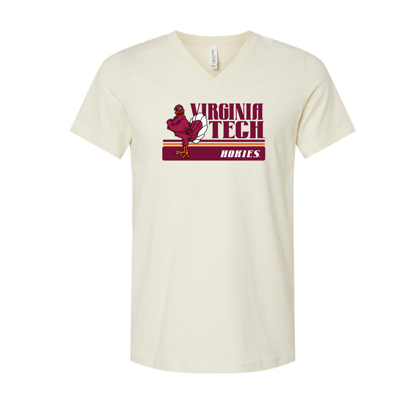 The Vintage Virginia Tech Hokies | Natural V-Neck Tee