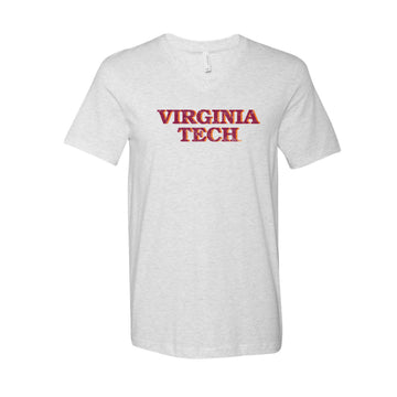 The Virginia Tech Block | Ash V-Neck Tee