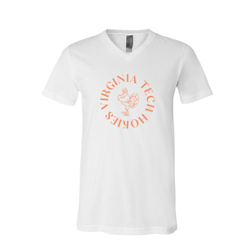 The Virginia Tech Curve | White V-Neck Tee