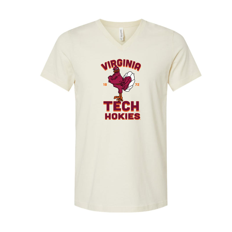 The Virginia Tech Hokies Est | Natural V-Neck Tee