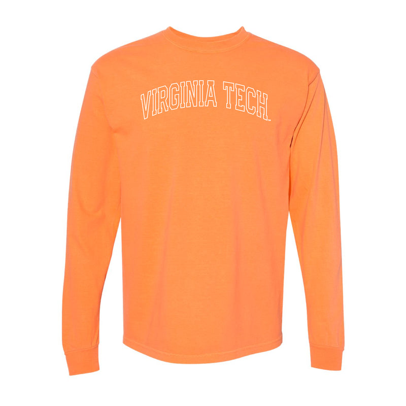 The Virginia Tech Outline | Burnt Orange Long Sleeve