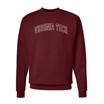 The Virginia Tech Outline Arch | Maroon Sweatshirt