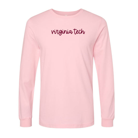 The Virginia Tech Script | Pink Long Sleeve