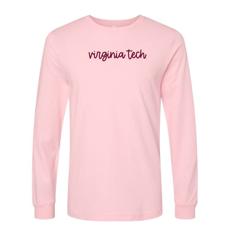 The Virginia Tech Script | Pink Long Sleeve