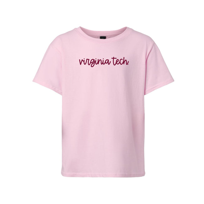 The Virginia Tech Script | Youth Light Pink Tee