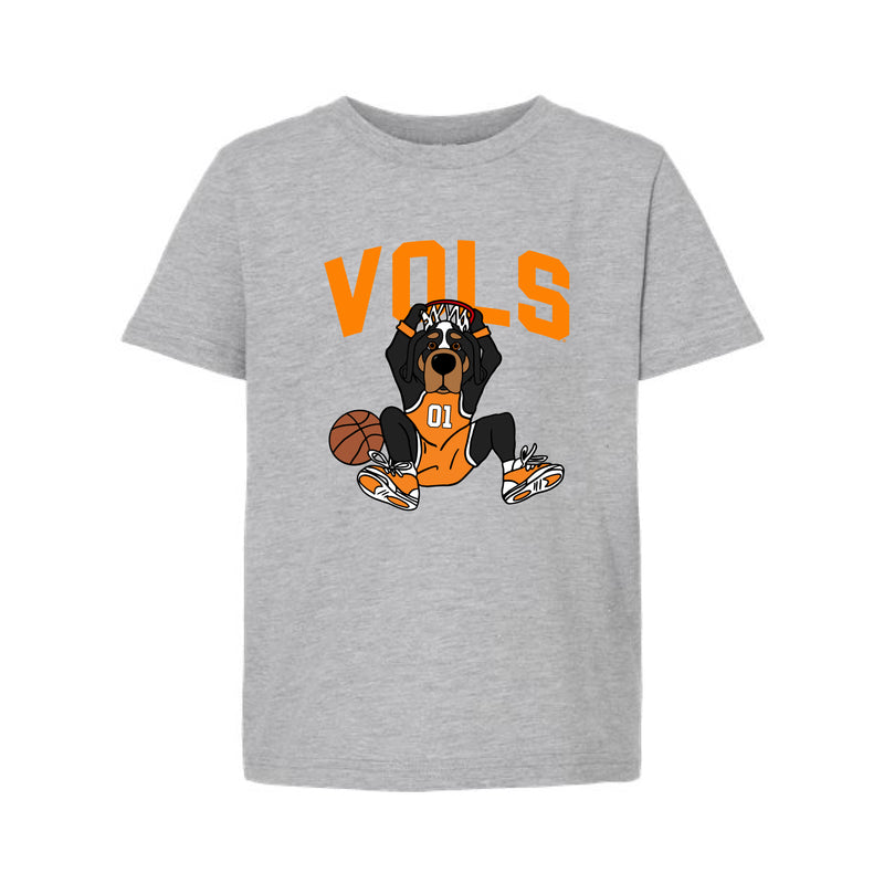 The Vols Dunking Smokey | Youth Heather Grey Tee