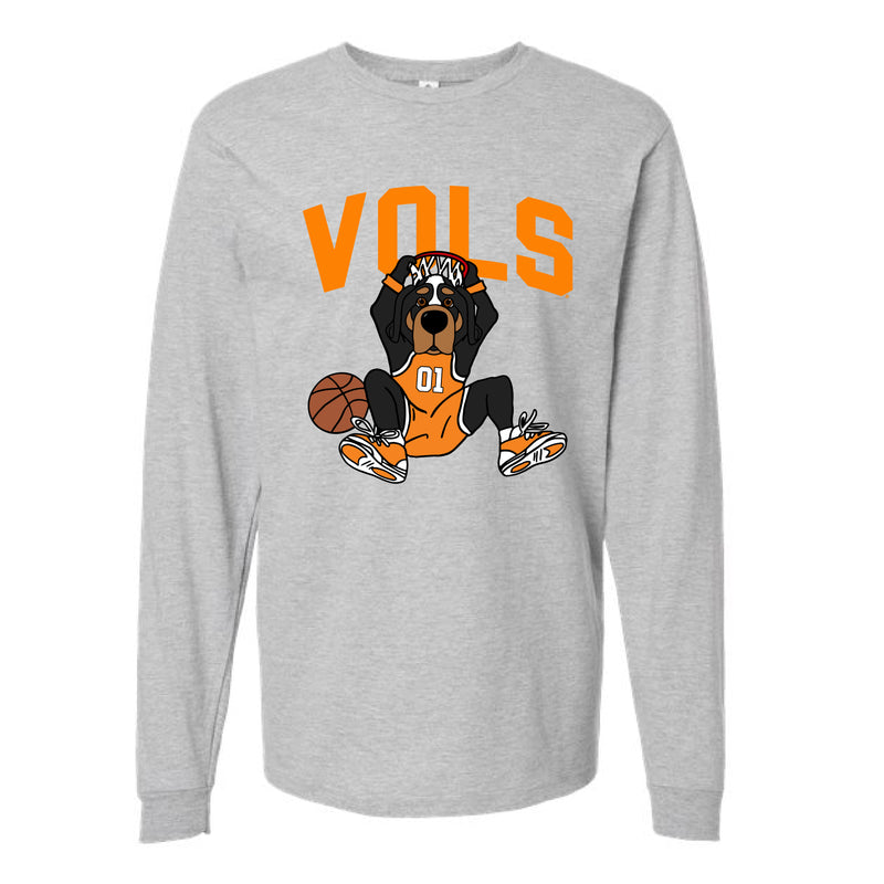 The Vols Dunking Smokey | Heather Grey Long Sleeve