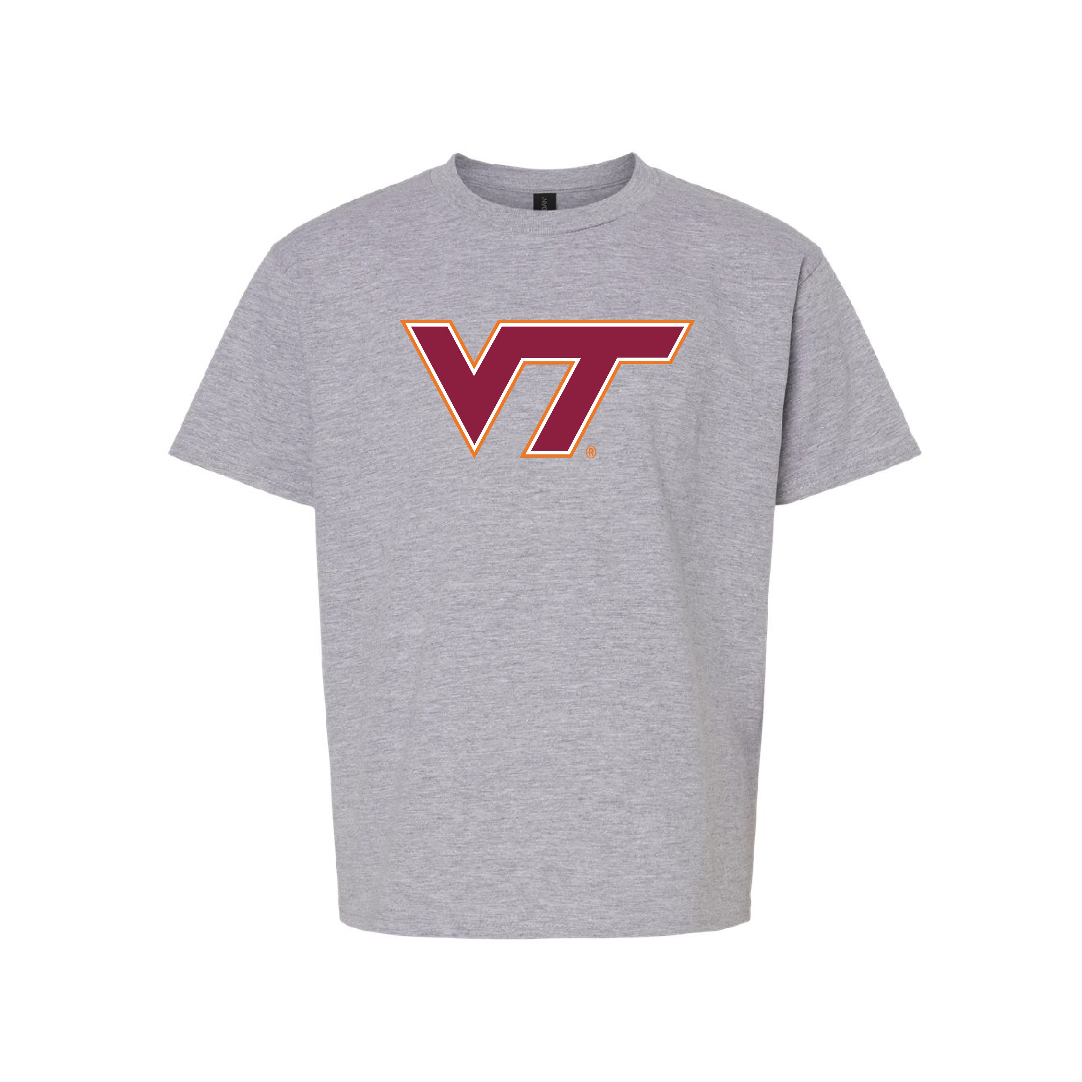 The VT Logo | Youth Sport Heather Tee – Scarlet & Gold