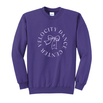 The Velocity Circle Bow | Adult Purple Crewneck Sweatshirt