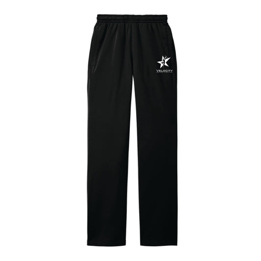 The Velocity Dance Logo | Adult Black Sport Tech Fleece Pant