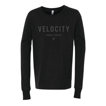 The Velocity Dance | Youth Black Long Sleeve Tee