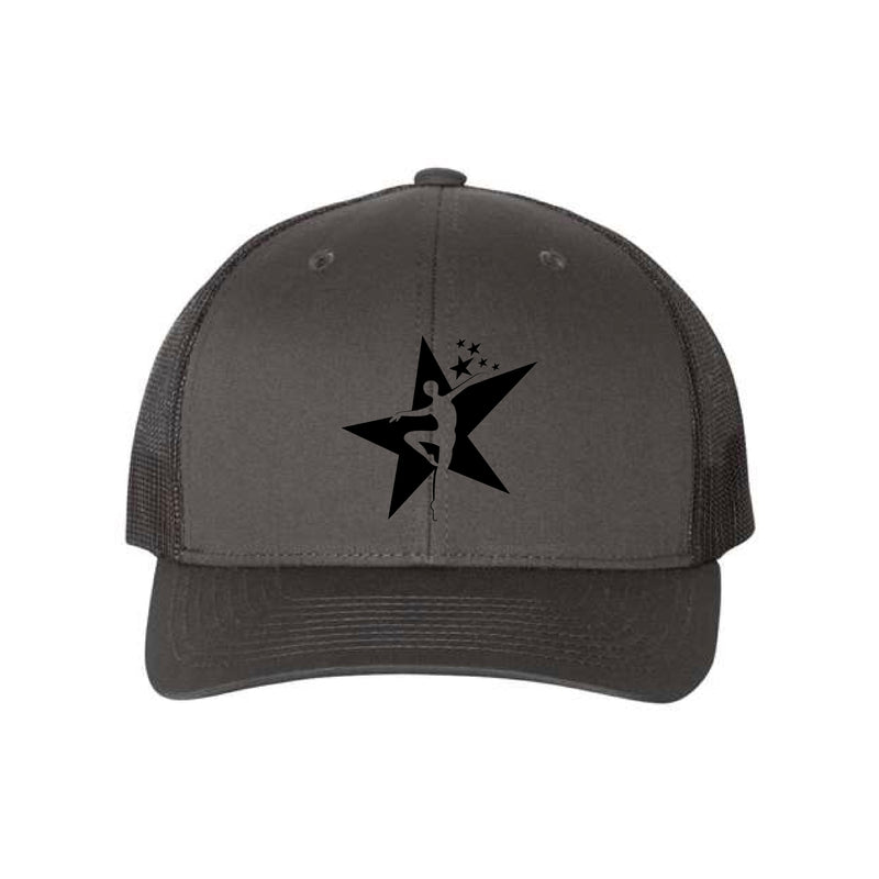 The Velocity Logo | Embroidered Charcoal/Black Richardson Trucker Cap