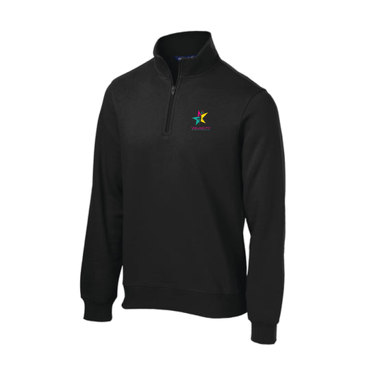 The Velocity Stacked Logo | Embroidered Adult Black Sport-Tek 1/4-Zip Sweatshirt