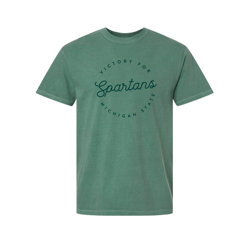 The Victory For Michigan State Script Circle | Light Green Tee