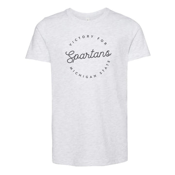 The Victory For Michigan State Script Circle | Youth Ash Tee
