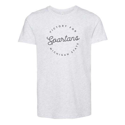 The Victory For Michigan State Script Circle | Youth Ash Tee