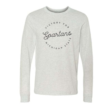 The Victory For Michigan State Script Circle | Ash Long Sleeve