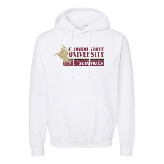 The Vintage Florida State Stripes | White Hoodie