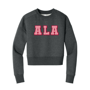 The Vintage ALA Block | Heathered Steel Crop Crew