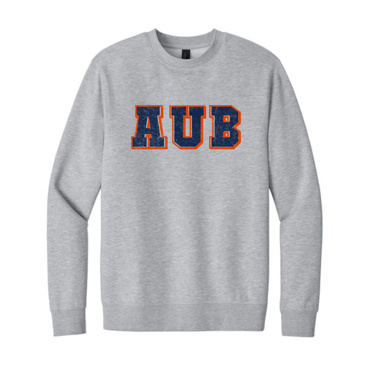 The Vintage AUB Block | Light Heather Grey Crewneck Sweatshirt