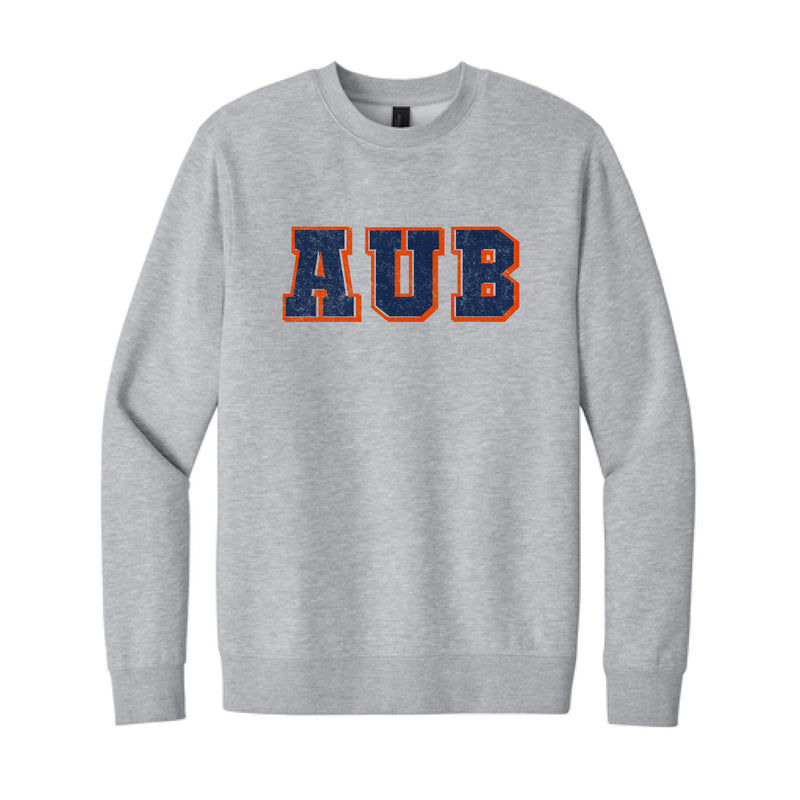 The Vintage AUB Block | Light Heather Grey Crewneck Sweatshirt