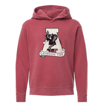 The Vintage Alabama A | Youth Crimson Hoodie