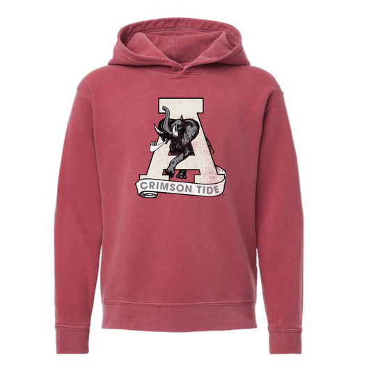 The Vintage Alabama A | Youth Crimson Hoodie