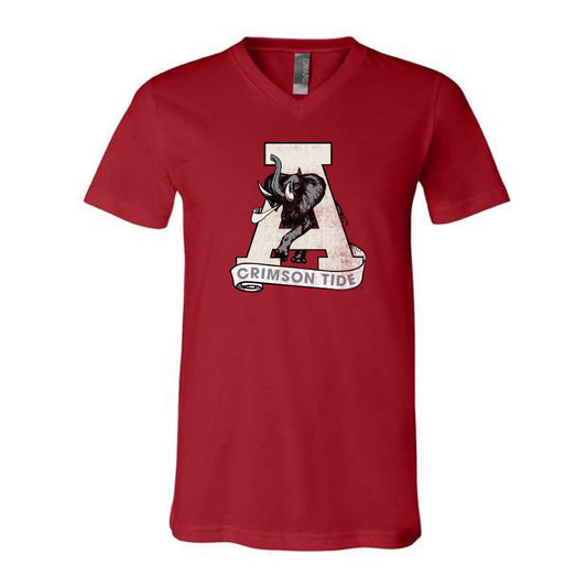 The Vintage Alabama A | Canvas Red V-Neck
