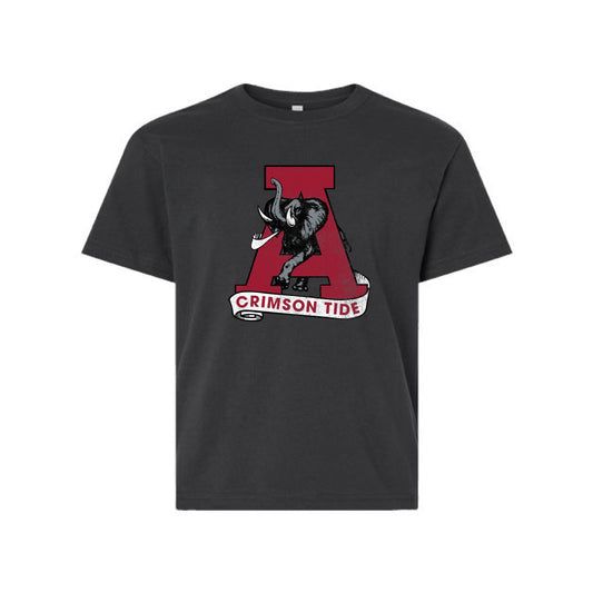 The Vintage Alabama A | Youth Dark Grey Tee