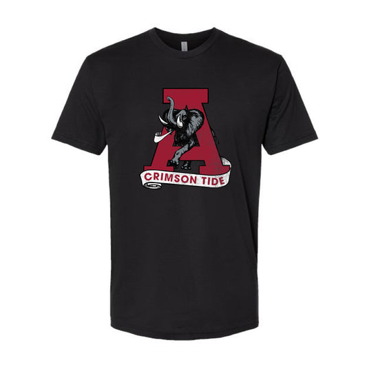 The Vintage Alabama A | Black Tee