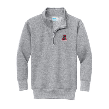 The Vintage Alabama A | Embroidered Youth Athletic Heather 1/4 Pullover Sweatshirt