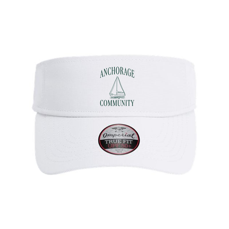 The Vintage Anchorage | Embroidered White Performance Visor