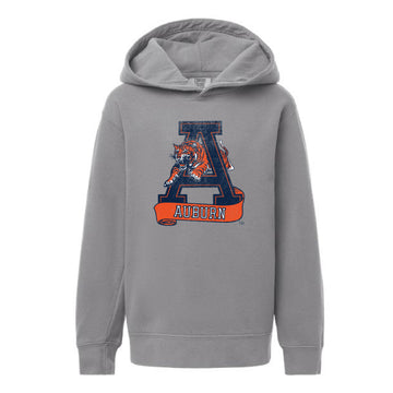 The Vintage Auburn A | Youth Grey Hooded Sweatshirt