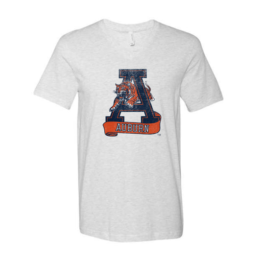 The Vintage Auburn A | Ash V-Neck Tee