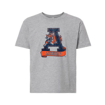 The Vintage Auburn A | Youth Athletic Heather Tee
