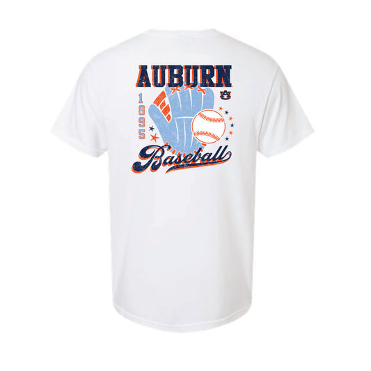 The Vintage Auburn Baseball Glove | Adult White Pocket Tee